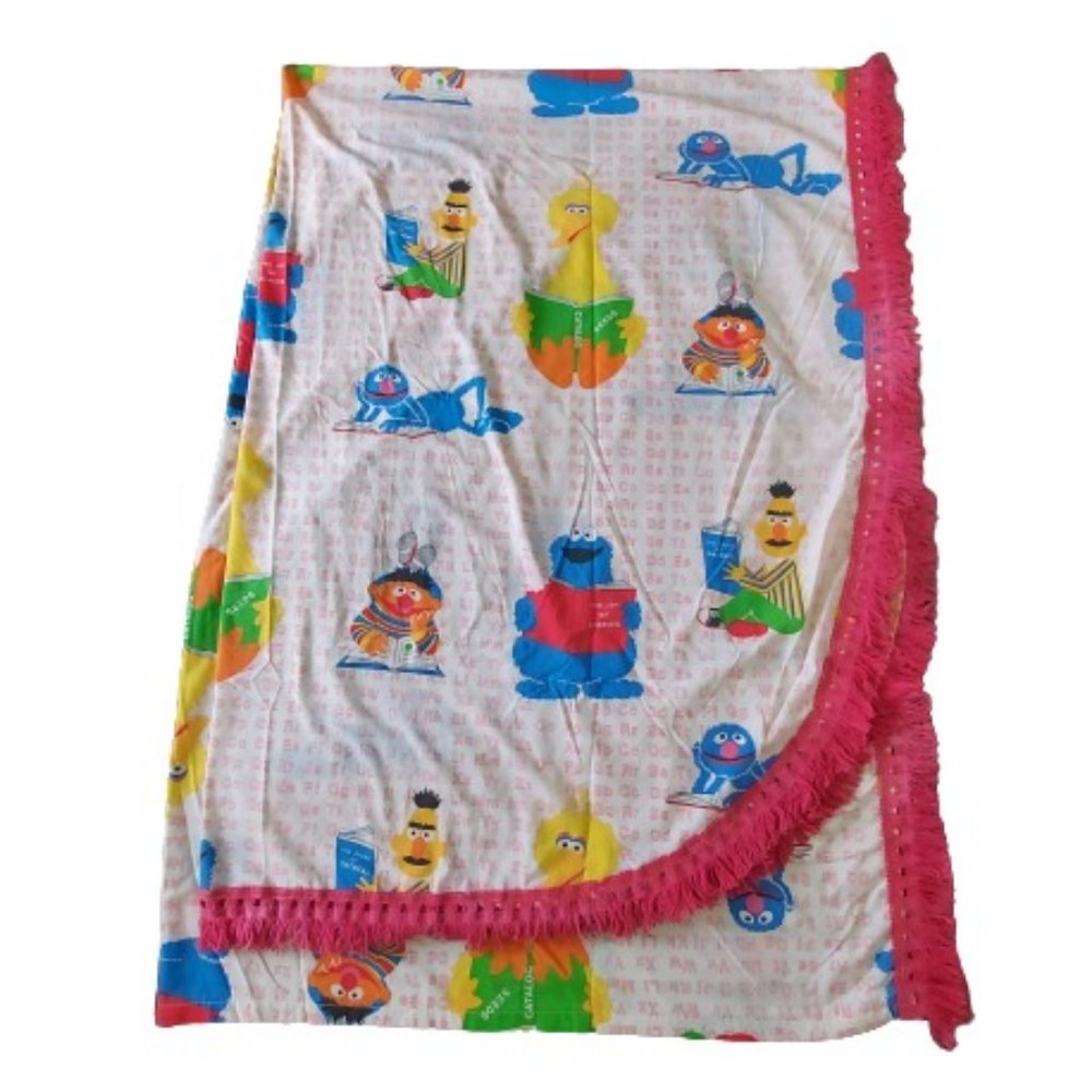 Rare Vintage 1970s Marlborough Sesame Street Bed Spead